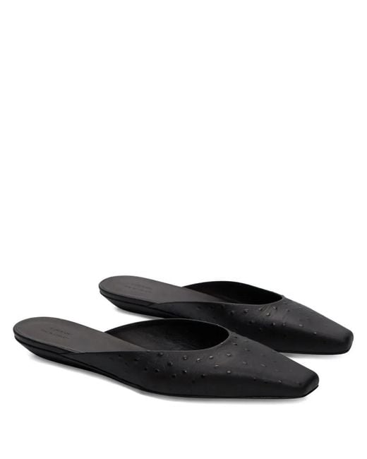 Loulou de Saison Black Alix Square-Toe Mules