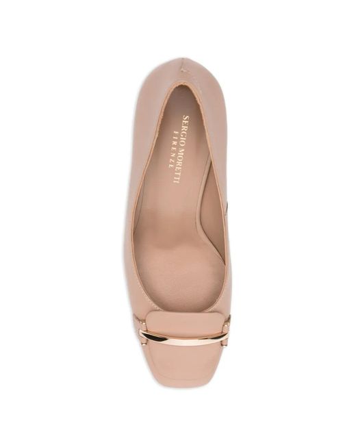 SERGIO MORETTI FIRENZE Pink Square-Toe Pumps