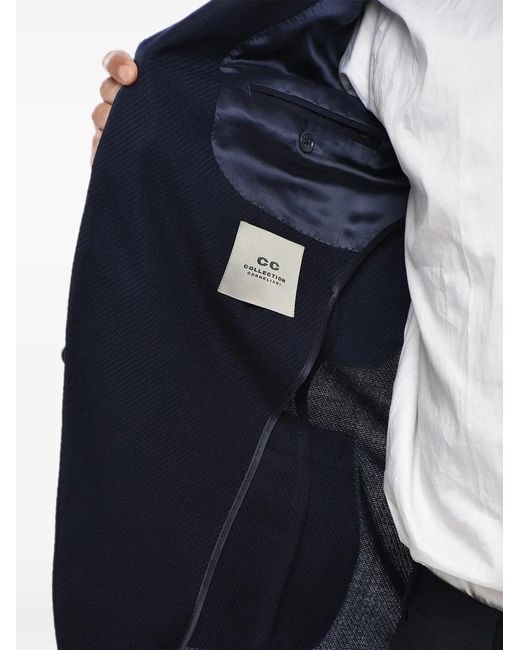 Corneliani Blue Cc Collection Single-Breasted Patch-Pocket Blazer for men