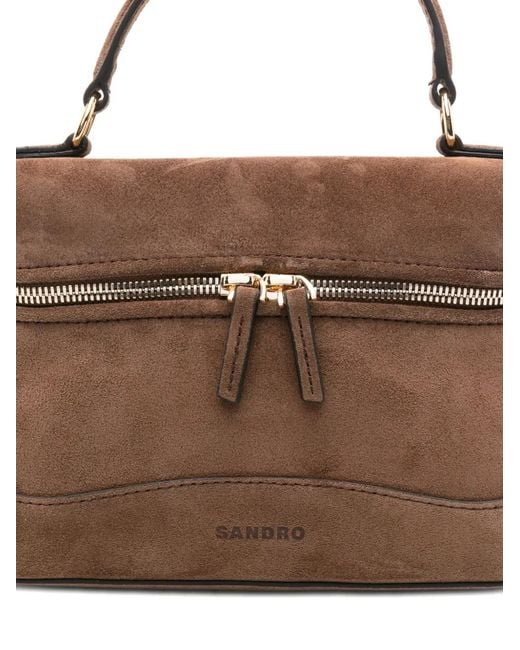 Sandro Brown City Leather Mini Bag