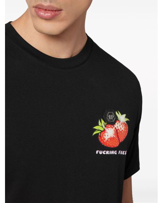 Philipp Plein Black Tutti Frutti Jersey T-shirt for men