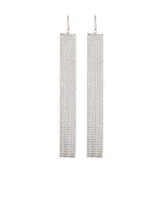 Isabel Marant White Glass Crystal-embellished Drop Earrings