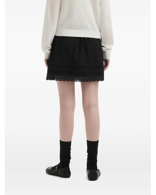 B+ AB Black Embroidered-At-Hem Skirt