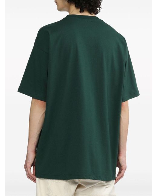 Chocoolate Green Bear-print Cotton T-shirt for men