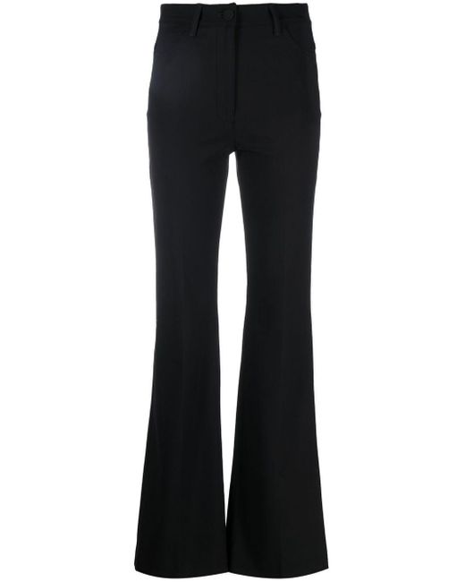 Theory Black High-waisted Bootcut Trousers