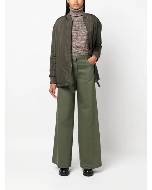 Aspesi Gray Drawstring Padded Bomber Jacket
