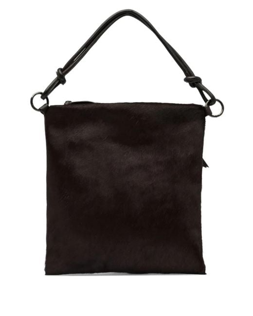 Reptile's House Black Knotted-Handle Calf-Hair Shoulder Bag