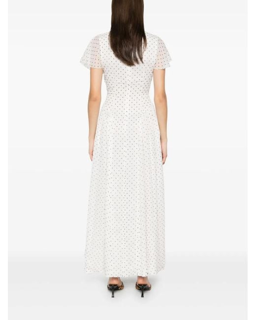 ROTATE BIRGER CHRISTENSEN White Maxikleid Mit V-Ausschnitt