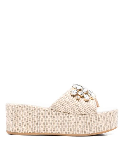 Casadei ビジュートリム サンダル White