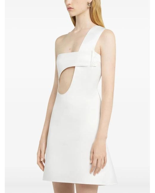 Courreges カットアウト サテンドレス White