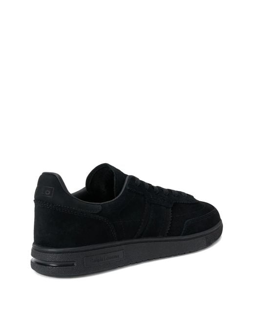 Polo Ralph Lauren Black Bedford Logo-Detail Suede Sneakers