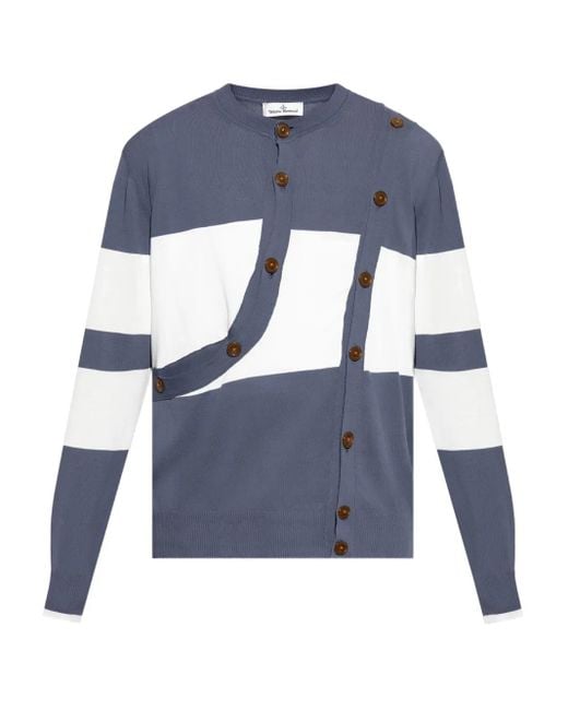 メンズ Vivienne Westwood カラーブロック カーディガン Blue