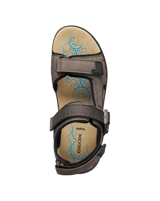 Geox White Touch-Strap Buckle-Fastening Sandals for men