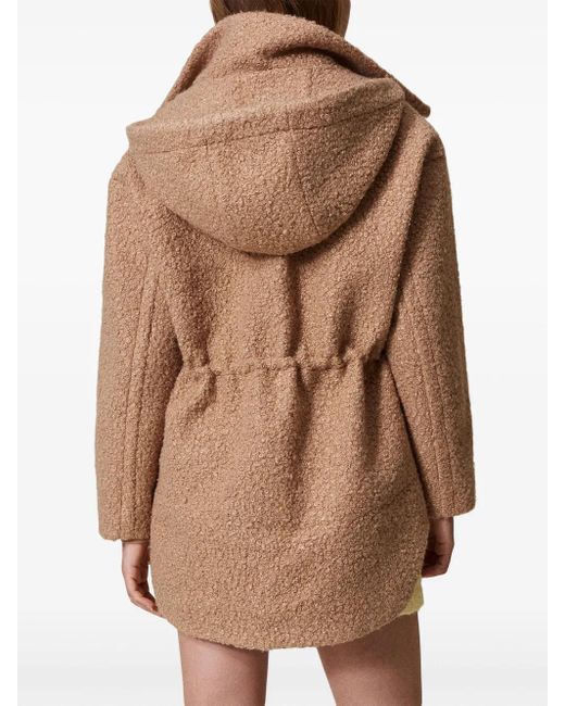 Twinset Natural Curly-Finish Parka Coat