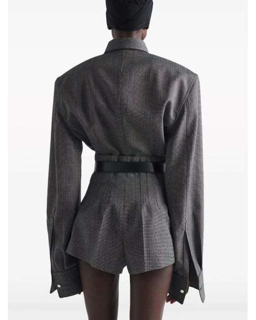 Prada Gray Single-Breasted Pinstripe Jacket
