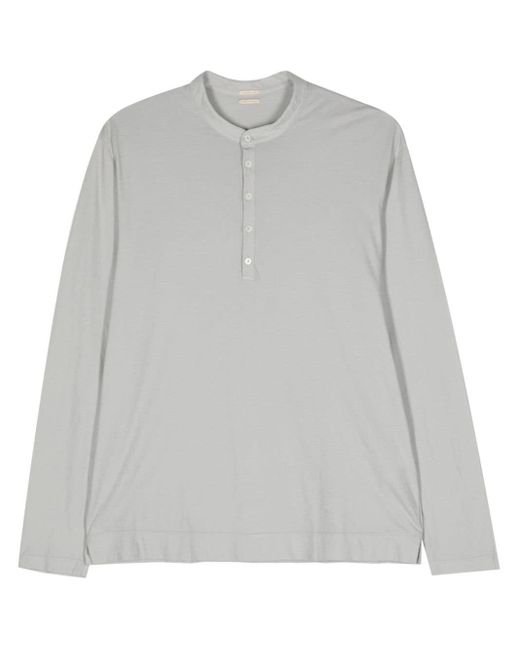 T-shirt en coton à manches longues Massimo Alba pour homme en coloris Gray