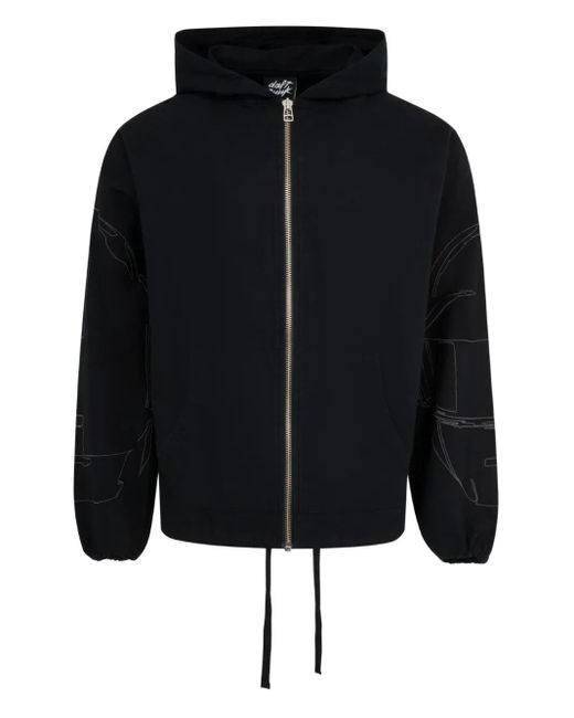 Pleasures X Daft Punk Zip-Front Cotton Hoodie in Black for Men | Lyst