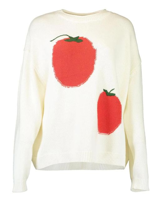 Staud White Crewneck Sweater