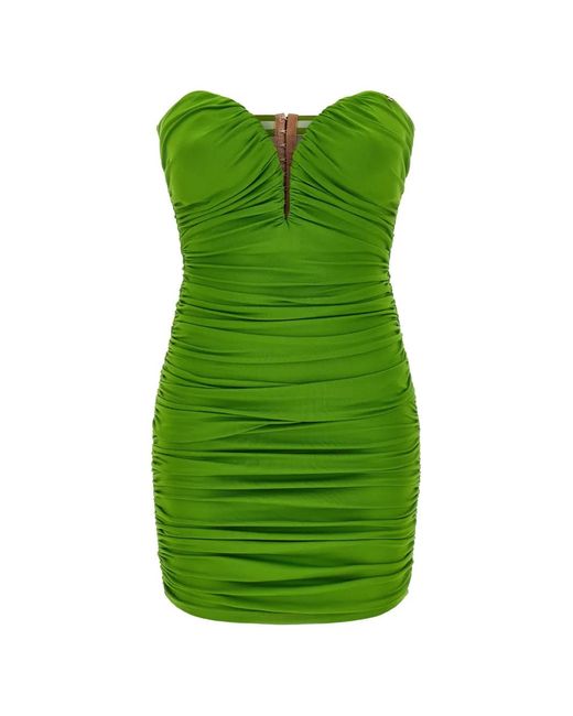 Elisabetta Franchi Green Heart-Shaped Neckline Dress