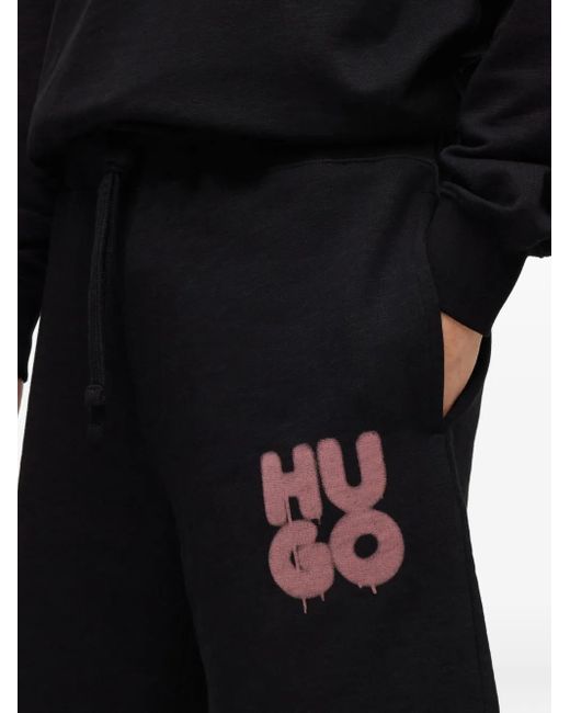Bermudas Graffiti Logo con cordones HUGO de hombre de color Black