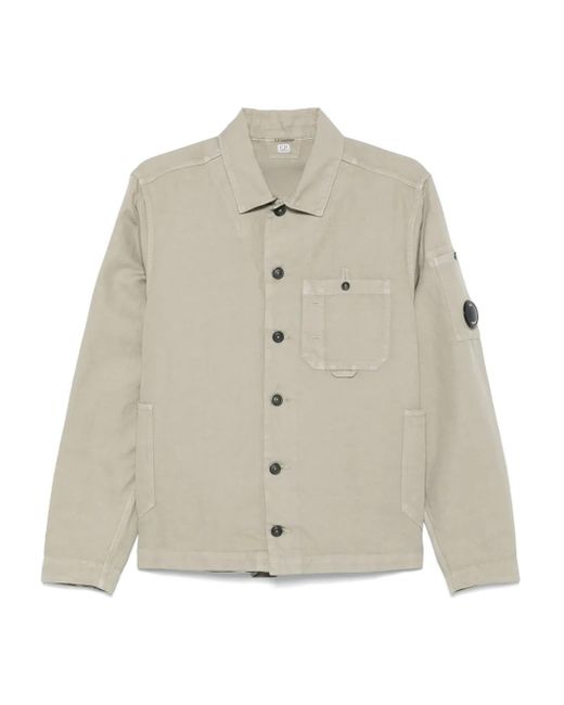 C P Company Natural Lens-Detail Overshirt for men