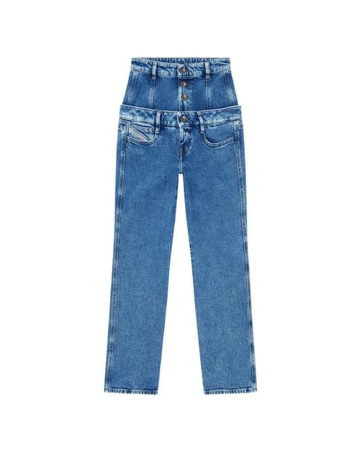 DIESEL Blue D-Fynora Double-Layer Jeans
