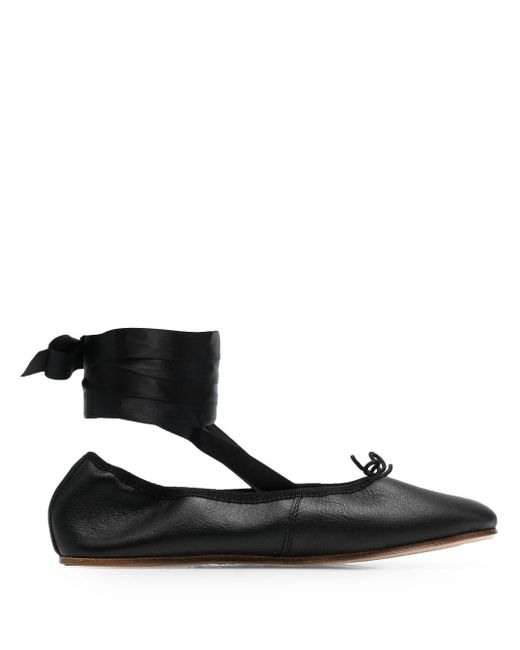 Repetto Sophia Leather Ballerina Shoes in Black | Lyst