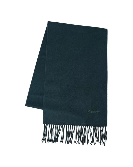 Mulberry Green Fringed Cashmere Scarf