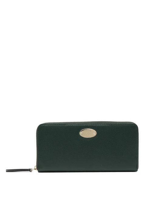 Mulberry Green Logo-Plaque Zipped Purse