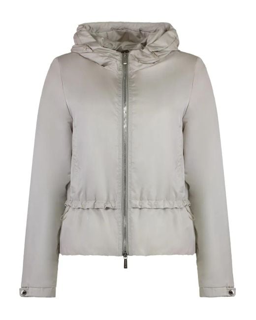 Moorer Gray Burano Hooded Drawstring-Waist Jacket