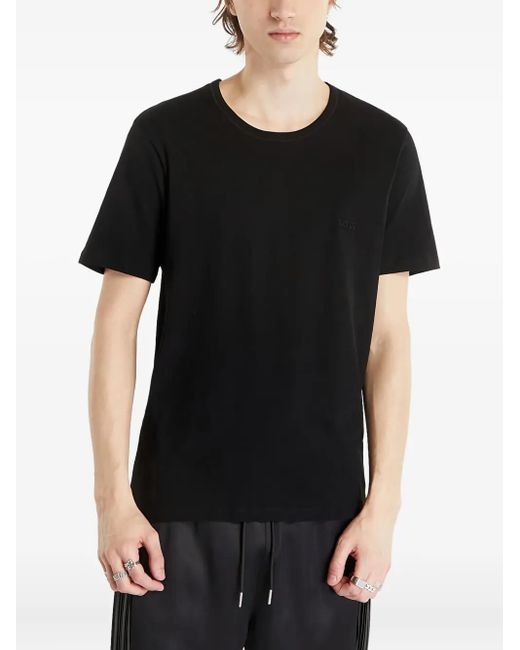 HUGO Men's Black Embroidered Logo T-Shirt(Pack Of Three)