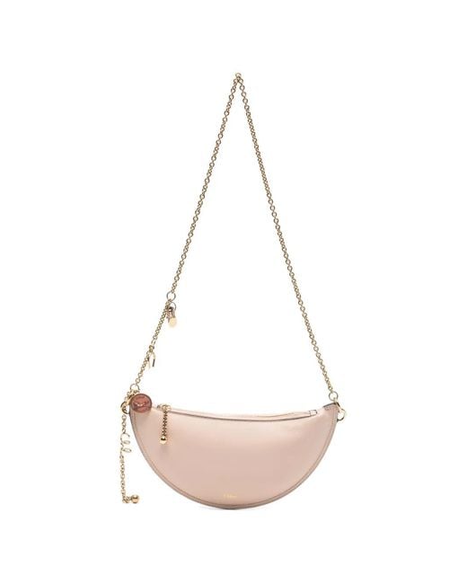 Chloé Pink Mini Charm-Chain Leather Shoulder Bag