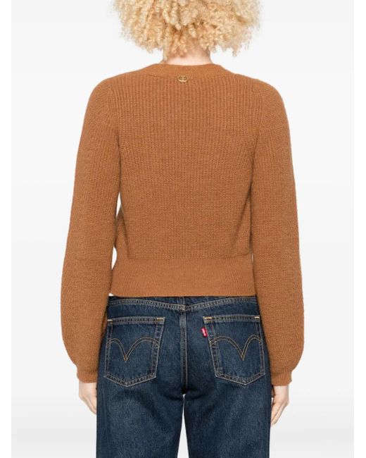 Twinset Brown V-Neck Sweater