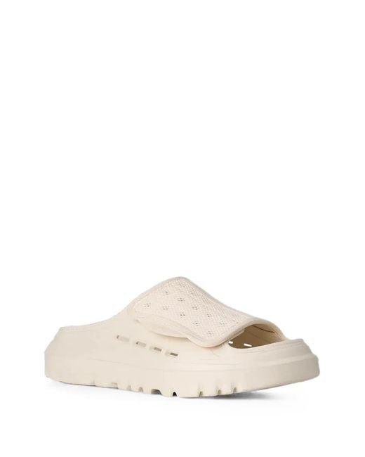 Ugg White Peakmod Touch-Strap Mesh-Panel Slides for men
