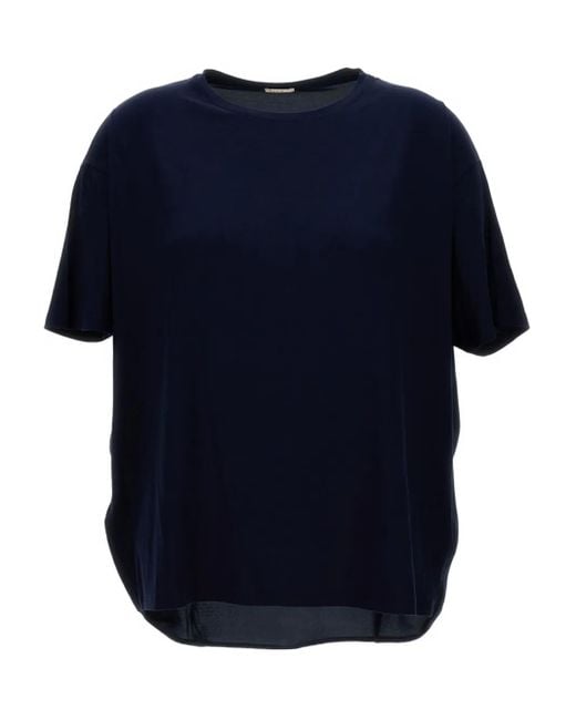 T-Shirt Con Maniche A Spalla Bassa di Hira in Blue