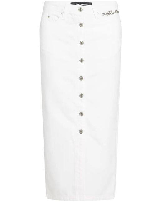 Karl Lagerfeld デニムスカート White
