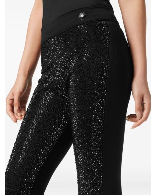 Philipp Plein Mix Strass レギンス Black