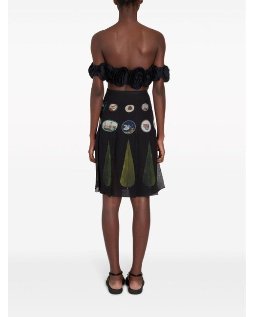 Falda midi con detalle de parches Giambattista Valli de color Black