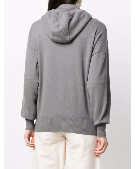 Malo Gray Zip-Up Cashmere-Blend Hoodie