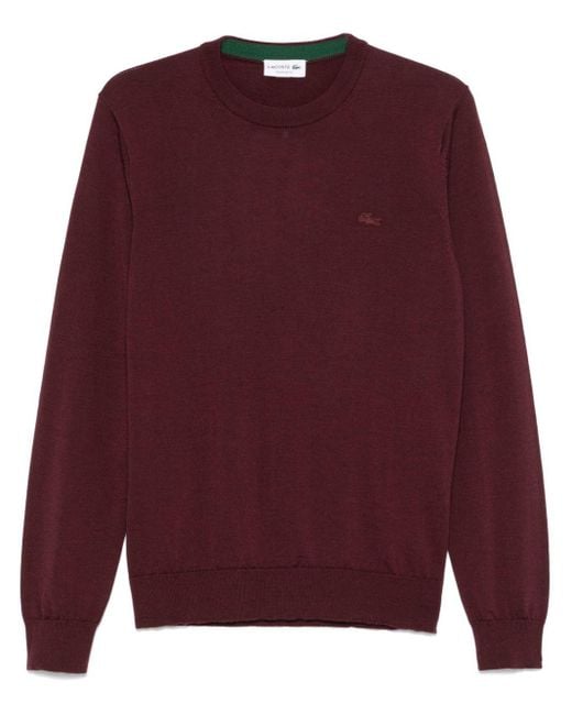 Lacoste Purple Crocodile-Patch Sweater for men