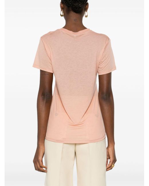 T-shirt girocollo di Baserange in Pink