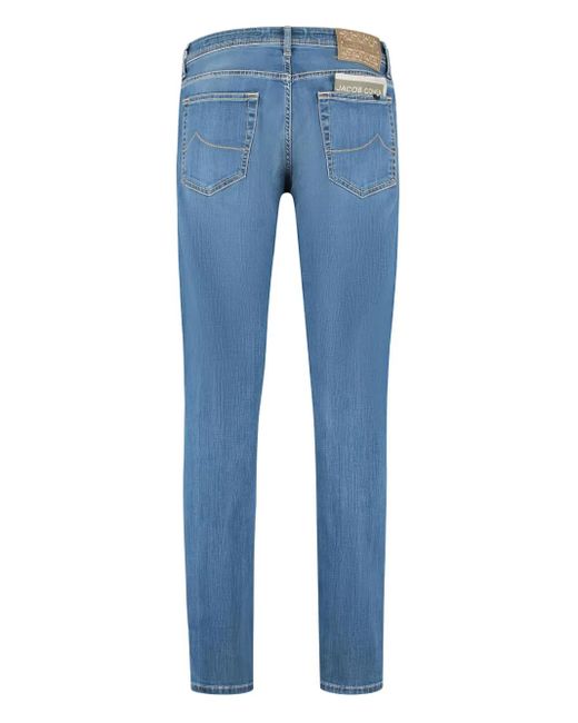 Jacob Cohen Blue Logo-Patch Jeans for men