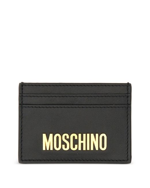 Porte-Cartes À Plaque Logo Moschino pour homme en coloris Black