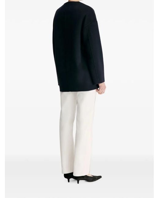 Loulou de Saison Blue Dunne Lds Collarless Drop-Shoulder Coat