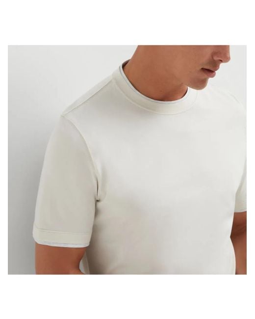 メンズ Brunello Cucinelli レイヤード Tシャツ White