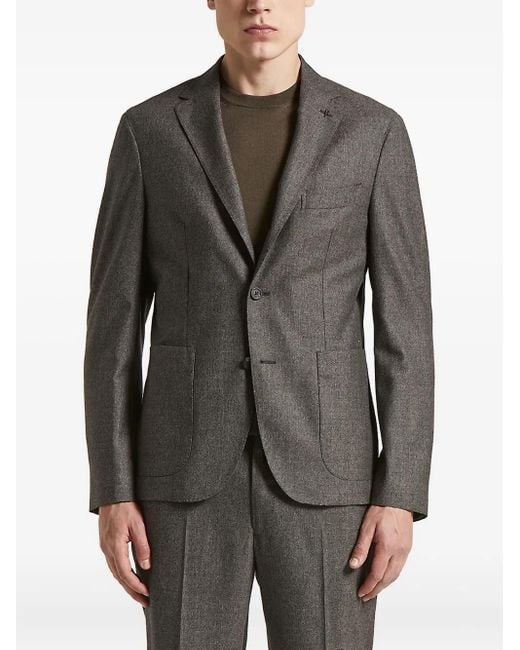 Peserico Gray Patch-Pocket Two-Button Blazer for men
