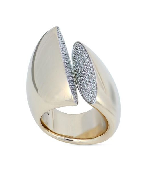 Anello Eclisse in oro bianco 18kt con diamanti di Vhernier in White