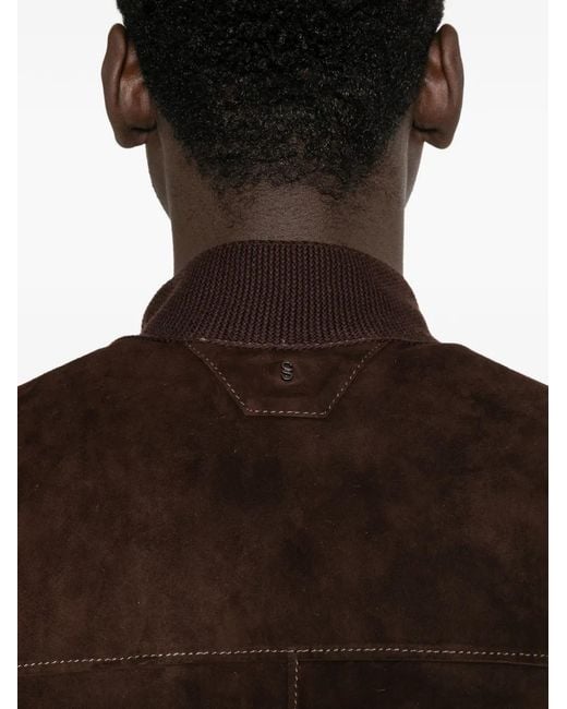 Chaqueta De Ante Con Bolsillo De Parche Salvatore Santoro de hombre de color Brown