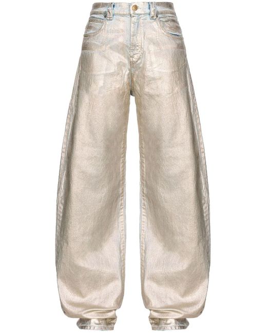 Pinko White Metallic-Jeans
