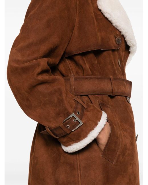 Ermanno Scervino Brown Suede Coat